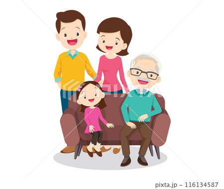 Big happy multi-generational family siblings relatives portrait 116134587