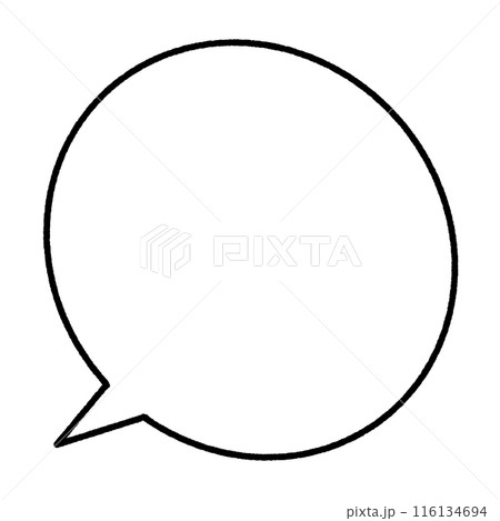 シンプルで使いやすい吹き出し 丸 線画 モノクロ セリフ コピースペース シンプルで使いやすい吹き出し 丸 線画 モノクロ セリフ コピースペース 116134694