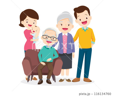 Big happy multi-generational family siblings relatives portrait 116134760