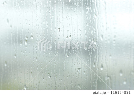 窓ガラスに滴る雨粒 窓ガラスに滴る雨粒 116134851
