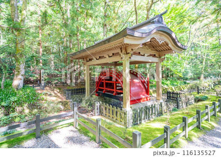 越後一宮 彌彦神社　玉の橋　明治末の社殿焼失以前には拝殿前にあり神様が御渡りになる橋 116135527
