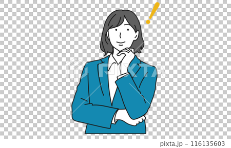 Asian business woman thinking of good things 116135603
