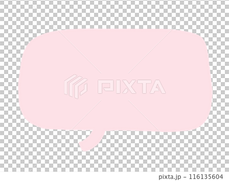 手描き風の可愛い吹き出し　四角　ピンク　セリフ　コピースペース 116135604
