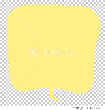 可愛的手繪風格語音氣泡方形黃色襯線複製空間 116135775
