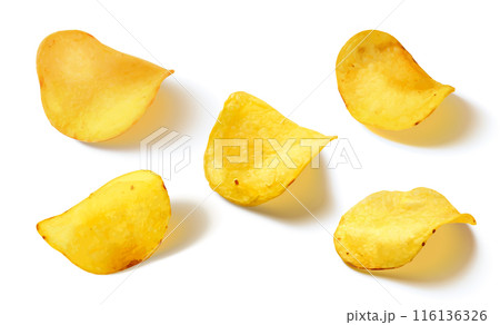 Potato chip lying with shadow. 116136326