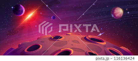 Moon surface against space background 116136424