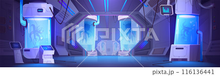 Futuristic science lab with space aliens 116136441