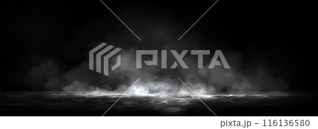 Water surface with magic glow and smoke on top. Water surface with magic glow and smoke on top. 116136580