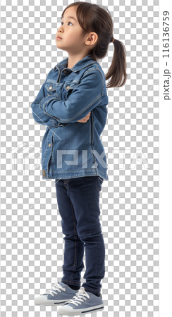 女孩全身白色背景素材“AI生成圖像” 116136759