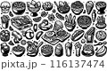 Outline Set of Mexican Food 116137474
