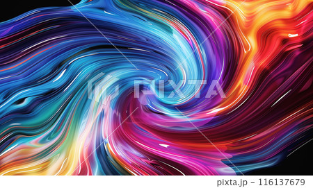 "カラフルな渦巻きの背景"<AI生成素材> 116137679