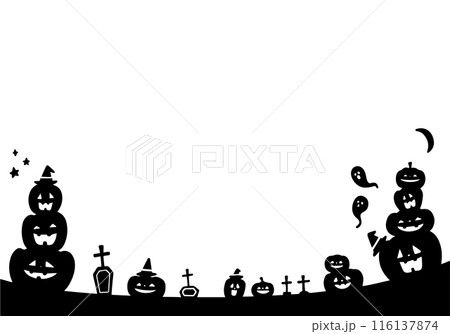 ハロウィンモチーフのシルエットフレーム 116137874