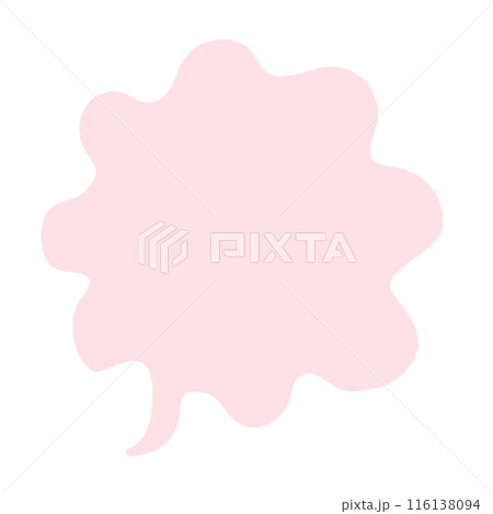 手描き風のなみなみ吹き出し　ピンク　波型　雲　もくもく 116138094