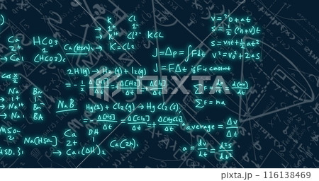 Image of mathematical equations on black background Image of mathematical equations on black background 116138469