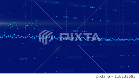 Image of financial data processing over blue background Image of financial data processing over blue background 116138683