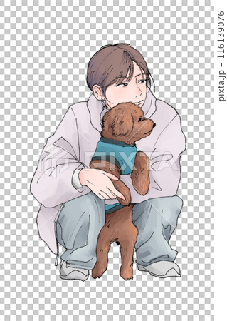 Dog and lady 116139076