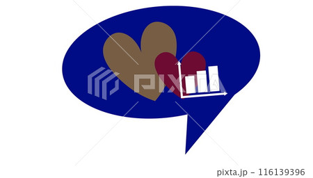 Image of diagram and hearts over white background Image of diagram and hearts over white background 116139396