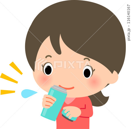 水筒から水を飲む女性 116140167