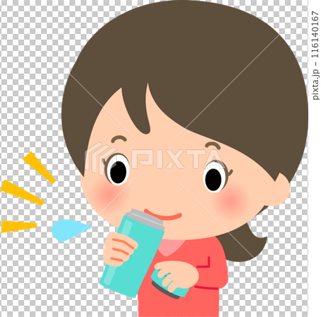 水筒から水を飲む女性 116140167