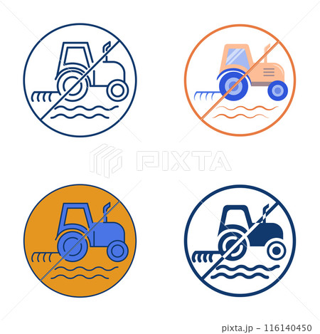 No tilling icon set in flat and line style 116140450