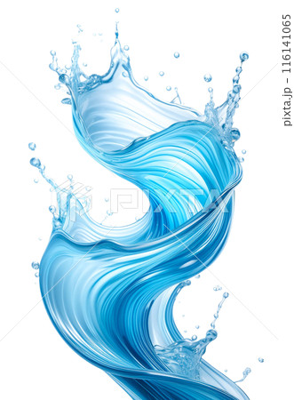 ダイナミックな水しぶき素材（背景透過） 116141065