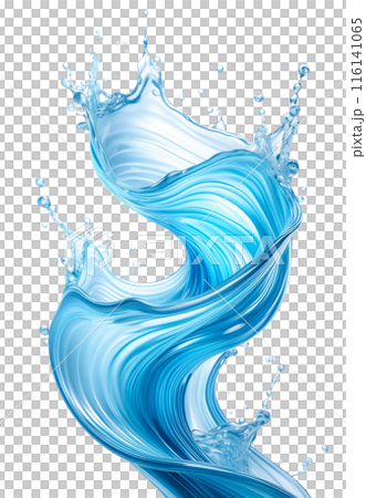 Dynamic water splash material (transparent background) 116141065