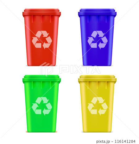 3d recycle and trash bin icon. Vector 3d recycle and trash bin icon. Vector 116141284