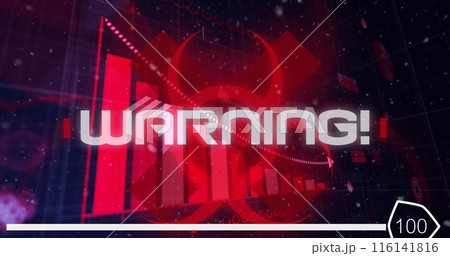 Red WARNING! text stands out on digital...のイラスト素材 [116141816] - PIXTA