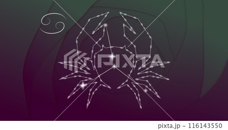 Image of cancer star sign with glowing stars Image of cancer star sign with glowing stars 116143550