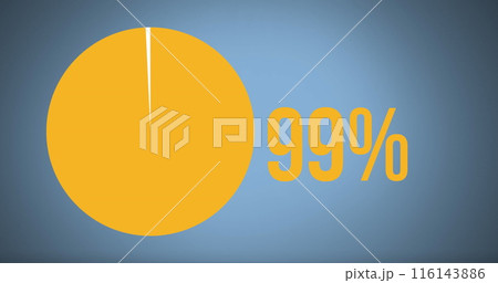 Image of pie char and percent data processing over blue background Image of pie char and percent data processing over blue background 116143886