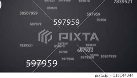 Image of numbers changing over grey background Image of numbers changing over grey background 116144344