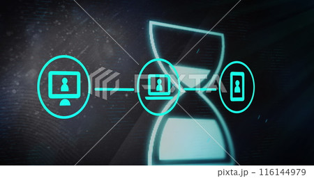 Image of data processing over hourglass 116144979