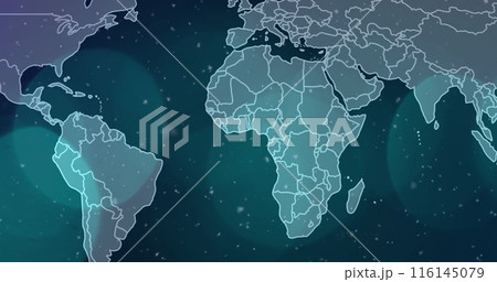 Image of dust over world map and dots Image of dust over world map and dots 116145079