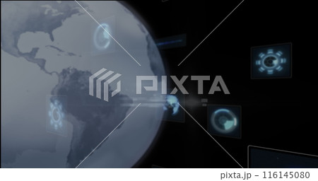 Image of globe over data processing Image of globe over data processing 116145080