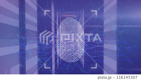Image of moving shapes over fingerprint scanning Image of moving shapes over fingerprint scanning 116145307