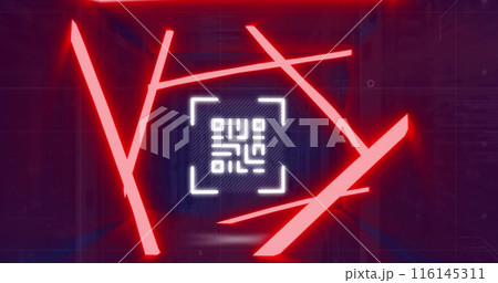 Image of qr code over server room Image of qr code over server room 116145311