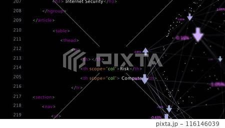 Image of computer data processing over globe 116146039