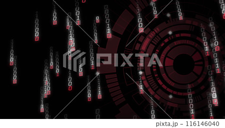 Image of binary coding and data processing over scope 116146040