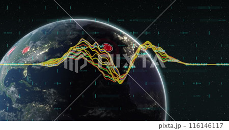 Image of financial data processing over globe 116146117