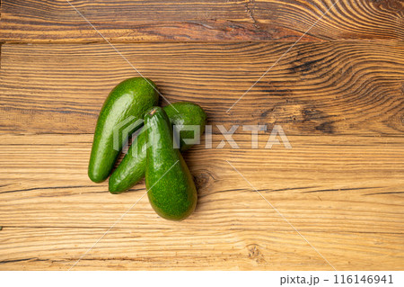 Avocado Isolated, Whole Avokado, Green Avocados Slice, Fresh Alligator Pear, Long Avocado Fruit 116146941