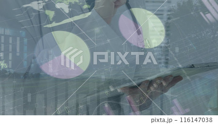 Image of data processing over caucasian male doctor Image of data processing over caucasian male doctor 116147038