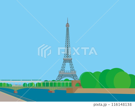 エッフェル塔　tour eiffel　ビル・アケム橋　pont de bir hakeem　パリ 116148138