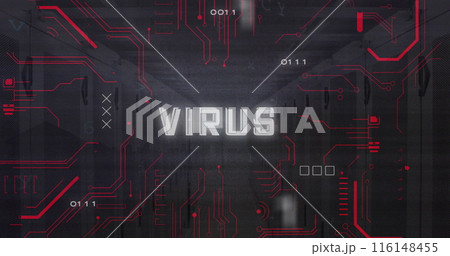 Image of data processing over server room 116148455