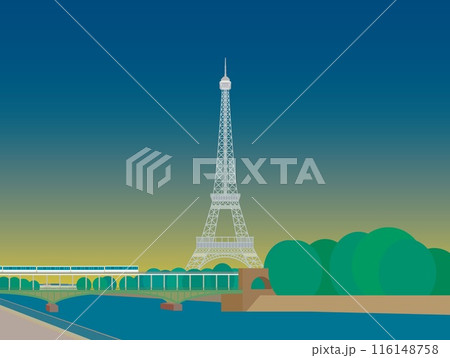 エッフェル塔　tour eiffel　ビル・アケム橋　pont de bir hakeem　パリ　 116148758