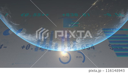 Image of data processing over globe 116148943