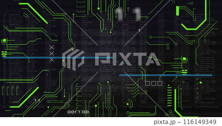 Image of data processing over computer motherboard Image of data processing over computer motherboard 116149349