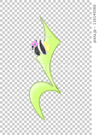 熱帯魚の付いたかわいい四分休符 熱帯魚の付いたかわいい四分休符 116149360