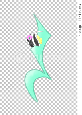 熱帯魚の付いたかわいい四分休符 熱帯魚の付いたかわいい四分休符 116149363