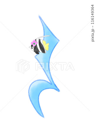 熱帯魚の付いたかわいい四分休符 熱帯魚の付いたかわいい四分休符 116149364