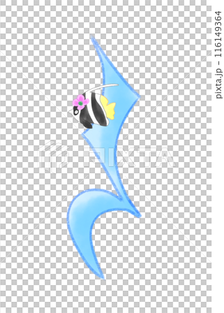 熱帯魚の付いたかわいい四分休符 熱帯魚の付いたかわいい四分休符 116149364
